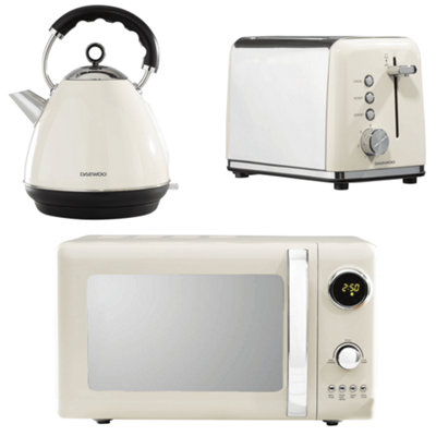 Daewoo Kensington Matching Pyramid Kettle 2-Slice Toaster & Microwave ...