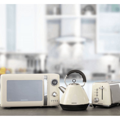 Daewoo Kensington Matching Pyramid Kettle 2-Slice Toaster & Microwave ...