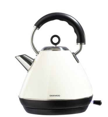 Daewoo Kensington SDA1576GE Cream Pyramid Kettle 1.7 Litre Rapid Boil