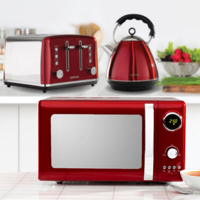 Daewoo Kensington SDA1656GE Red Microwave 20 Litre 800W | DIY at B&Q