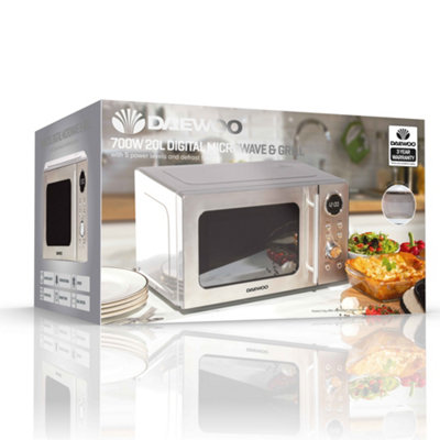 Daewoo SDA2095GE Microwave Oven in White 20L 700W Manual Controls