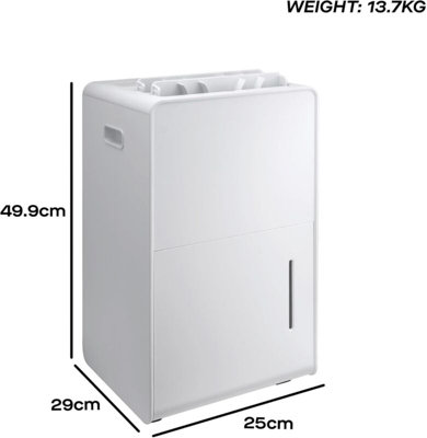 Daewoo Large Portable Dehumidifier for 32-40m² Room w 24hr Timer LED ...