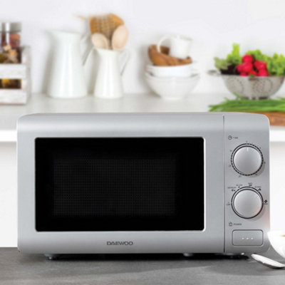 Daewoo Microwave 800W 20 Litre With Defrost Energy Efficient Cooking Silver