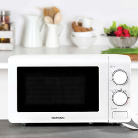 Daewoo Microwave 800W 20 Litre With Defrost Energy Efficient Cooking White