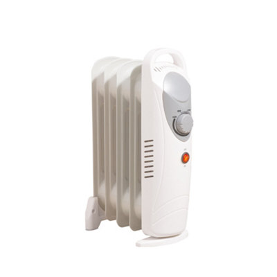 Daewoo Mini Oil Filled Radiator 650W 5 Fin Portable Heater Adjustable ...