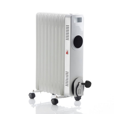 Daewoo Oil Filled Radiator 2000W 9 Fin Portable Heater LCD Timer Remote Control White Price Comparisons | Compare The Build