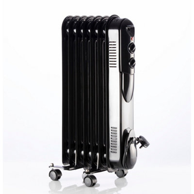 Daewoo Oil Filled Radiator 7 Fin 1500W Dial Control Portable Black  HEA1816GE | DIY at Bu0026Q