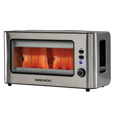 Daewoo SDA1060GE Glass Toaster 2 Slice with Wide Slot