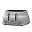 Daewoo Sienna 4 Slice Toaster High Lift Handle Grey SDA2484GE