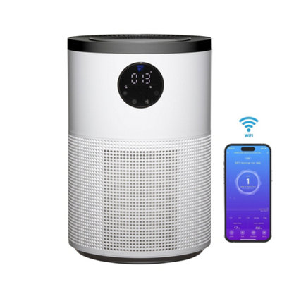 Daewoo Smart WiFi HEPA 13 Air Purifier for Large Rooms 280 Cubic Metres per Hour Ultra Quiet 3 Speed Settings 24 Hour Timer