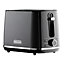 Daewoo Stirling Two Slice Toaster With Reheat Defrost and 7 Browning Functions Black SDA2627GE