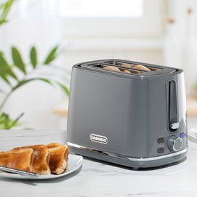 Daewoo Stirling Two Slice Toaster With Reheat Defrost and 7 Browning Functions Grey SDA2628GE