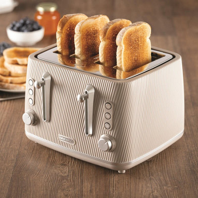 Daewoo Taupe Cascade 4 Slice Toaster