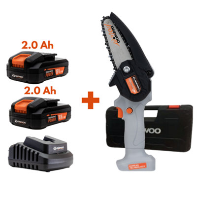 Battery operated mini deals chainsaw