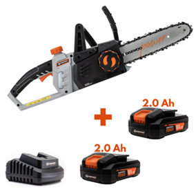 Daewoo U-FORCE Series 18V Cordless Chainsaw 10 Inch (25 cm) + 2 x 2.0Ah Battery + Charger