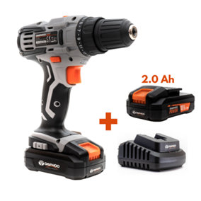 Daewoo U-FORCE Series 18V Cordless Drill Driver + 2.0Ah Battery + Charger