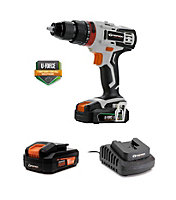 Daewoo U-FORCE Series 18V Cordless Electric Hammer Drill 5YR Warranty (Includes 2000mAh Battery & Charger)