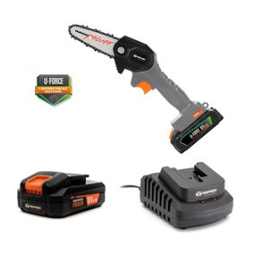 Daewoo U-FORCE Series 18V Cordless Electric Handheld Mini Chainsaw 5YR Warranty (Includes 2000mAh Battery & Charger
