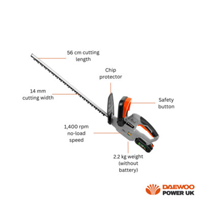 Daewoo U-FORCE Series 18V Cordless Electric Hedge Trimmer (BODY ONLY) 5YR Warranty - 7