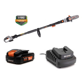 Daewoo U-FORCE Series 18V Cordless Electric Long Reach Chainsaw 5YR Warranty (Includes 2000mAh Battery & Charger)