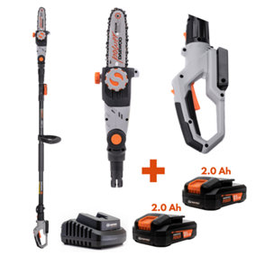 Daewoo U-FORCE Series 18V Cordless Pole Chainsaw/Pruner 18cm + 2 x 2.0Ah Battery + Charger