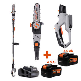 Daewoo U-FORCE Series 18V Cordless Pole Chainsaw/Pruner 18cm + 2 x 4.0Ah Battery + Charger