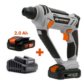 Daewoo U-FORCE Series 18V Cordless Rotary Hammer SDS Drill + 2.0Ah Battery + Charger