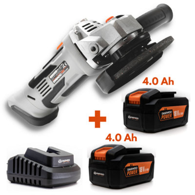 Daewoo U-FORCE Series Cordless Angle Grinder 125mm + 2 x 4Ah Battery + Charger