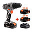 Daewoo U-FORCE Series Cordless Drill Driver + 2 x 2.0Ah Battery + Charger