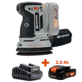 Daewoo U-FORCE Series Cordless Orbital Sander 125mm + 2.0Ah Battery + Charger