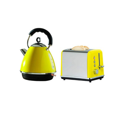 Yellow kitchen hot sale kettle and toaster