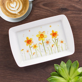 Daffodils Small Tray White and Yellow