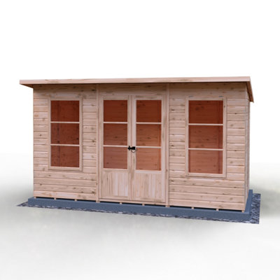 Dahlia 12x6 Pent Summerhouse with double doors and two opening windows - 3