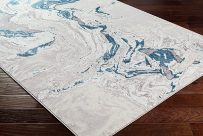 DAHLIA Abstract Modern Marble Dark Blue Area Rug 160 x 213 cm