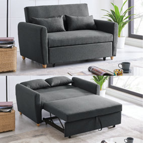 Dahlia Pull Out 2 Seater Double Sofa Bed - Grey