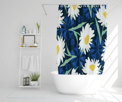 Daisies on Navy (Shower Curtain) / Default Title