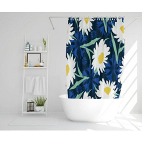 Daisies on Navy (Shower Curtain) / Default Title