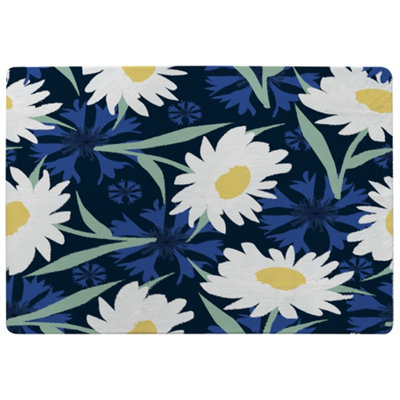Daisies On Navy Special Soft Home Rug