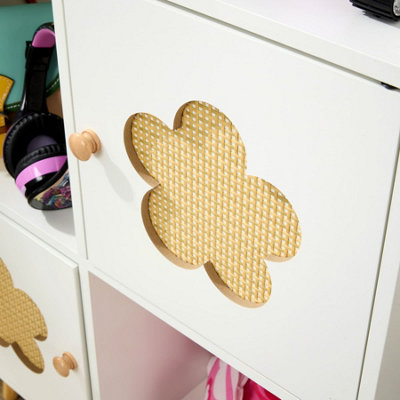 Daisy 3X3 Cube Storage Bookcase with Open Shelves and Cupboard Doors