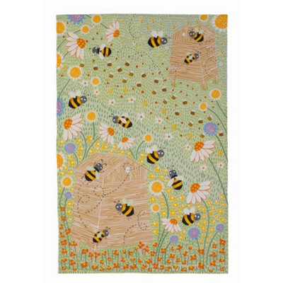 Daisy Bees Animal Print 100% Cotton Tea Towel