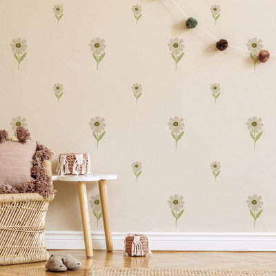 Daisy Stem flower Wall Stickers