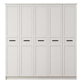 DAISY XL  5 Door Wardrobe, White