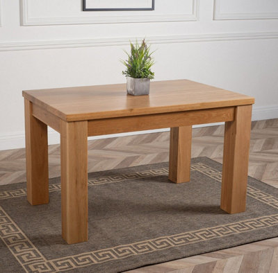 Dakota 127cm Chunky Small Solid Oak Dining Table | DIY at B&Q