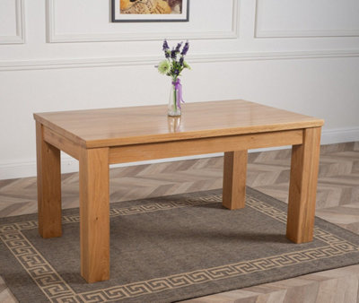 Dakota 152cm Chunky Medium Solid Oak Dining Table