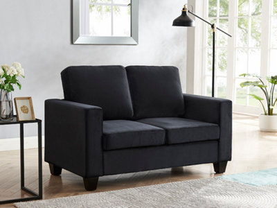 Dakota 2 Seater Black Velvet Fabric Sofa