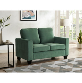 Dakota 2 Seater Green Velvet Fabric Sofa
