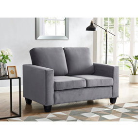 Dakota 2 Seater Grey Velvet Fabric Sofa
