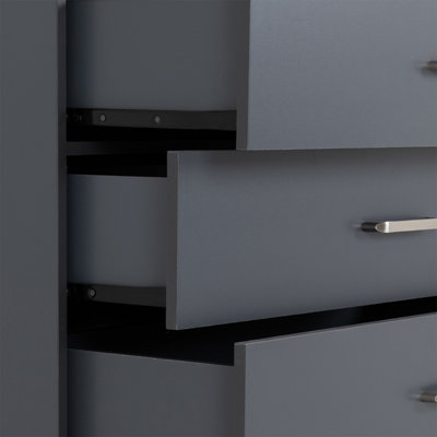 Dakota 5 Drawer Chest of Drawers Dark Grey