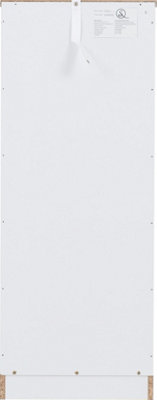 Dakota 5 Drawer Narrow Chest of Drawers White Metal Drawer Runners Handles