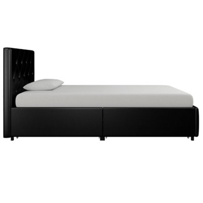 Dakota upholstered bed with storage deals drawers